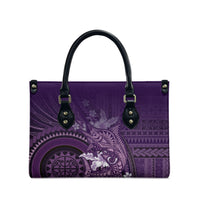 Samoa Tatau Marlin Leather Bag With Siapo Motifs Violet