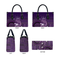 Samoa Tatau Marlin Leather Bag With Siapo Motifs Violet