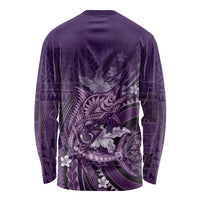 Samoa Tatau Marlin Long Sleeve Shirt With Siapo Motifs Violet