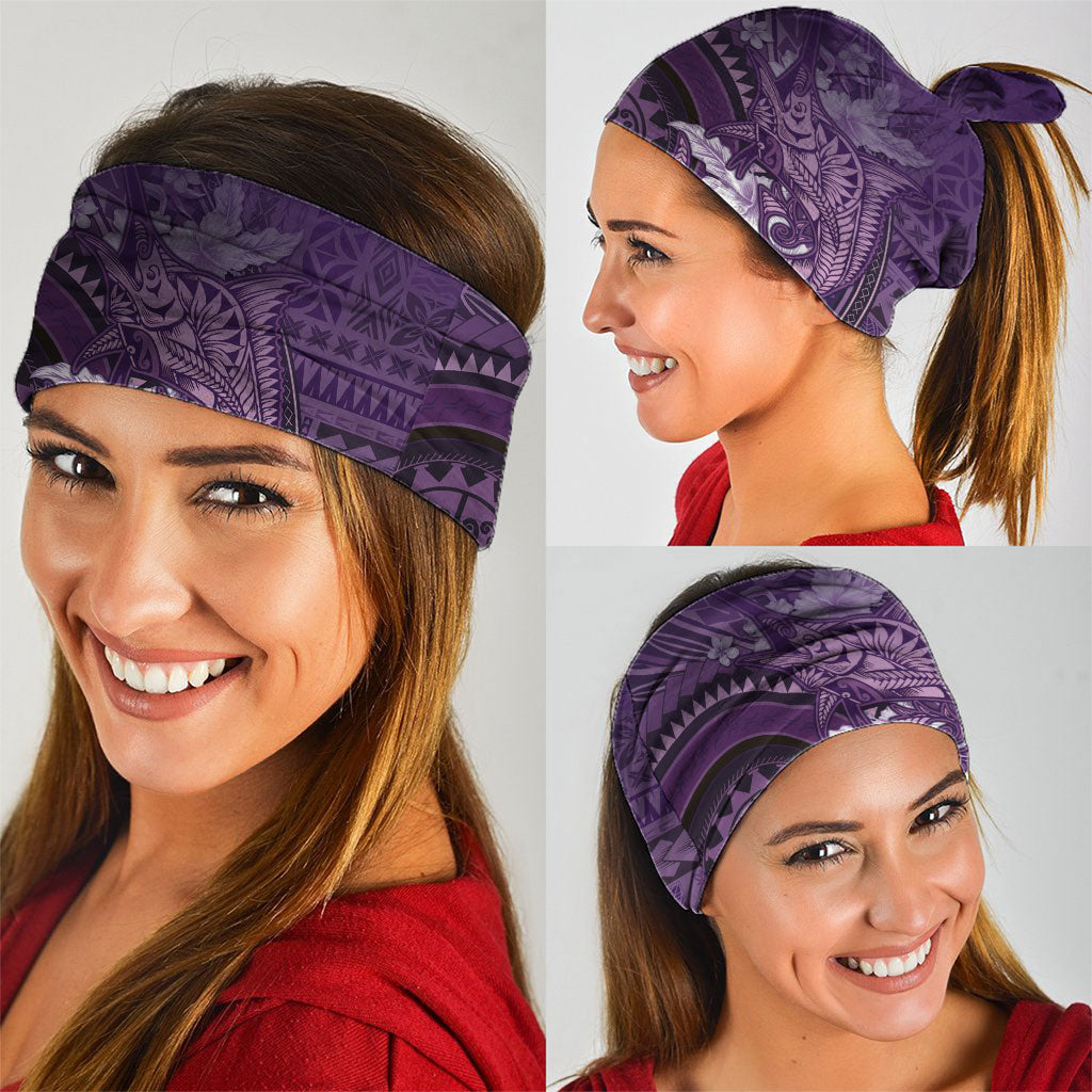 Samoa Tatau Marlin Neck Gaiter With Siapo Motifs Violet