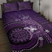 Samoa Tatau Marlin Quilt Bed Set With Siapo Motifs Violet