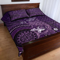 Samoa Tatau Marlin Quilt Bed Set With Siapo Motifs Violet