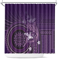 Samoa Tatau Marlin Shower Curtain With Siapo Motifs Violet