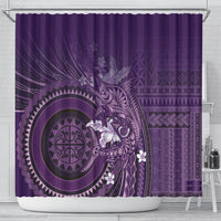 Samoa Tatau Marlin Shower Curtain With Siapo Motifs Violet