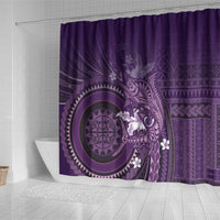 Samoa Tatau Marlin Shower Curtain With Siapo Motifs Violet