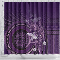 Samoa Tatau Marlin Shower Curtain With Siapo Motifs Violet