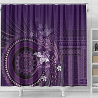 Samoa Tatau Marlin Shower Curtain With Siapo Motifs Violet