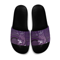 Samoa Tatau Marlin Slide Sandals With Siapo Motifs Violet