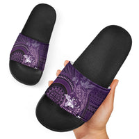 Samoa Tatau Marlin Slide Sandals With Siapo Motifs Violet