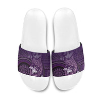 Samoa Tatau Marlin Slide Sandals With Siapo Motifs Violet