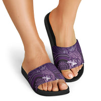 Samoa Tatau Marlin Slide Sandals With Siapo Motifs Violet