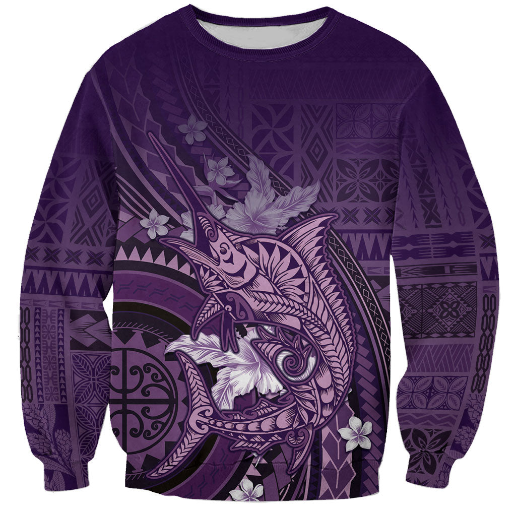 Samoa Tatau Marlin Sweatshirt With Siapo Motifs Violet