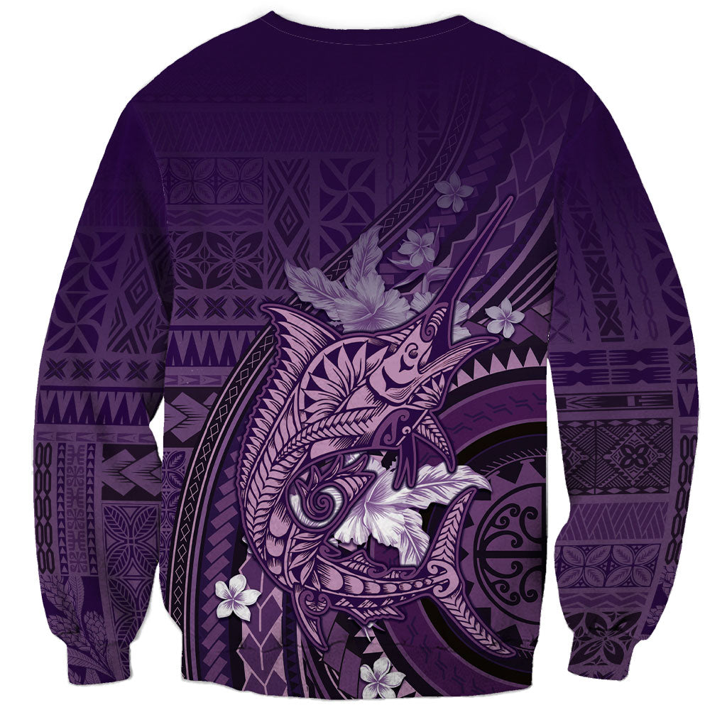 Samoa Tatau Marlin Sweatshirt With Siapo Motifs Violet