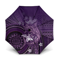 Samoa Tatau Marlin Umbrella With Siapo Motifs Violet