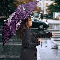 Samoa Tatau Marlin Umbrella With Siapo Motifs Violet