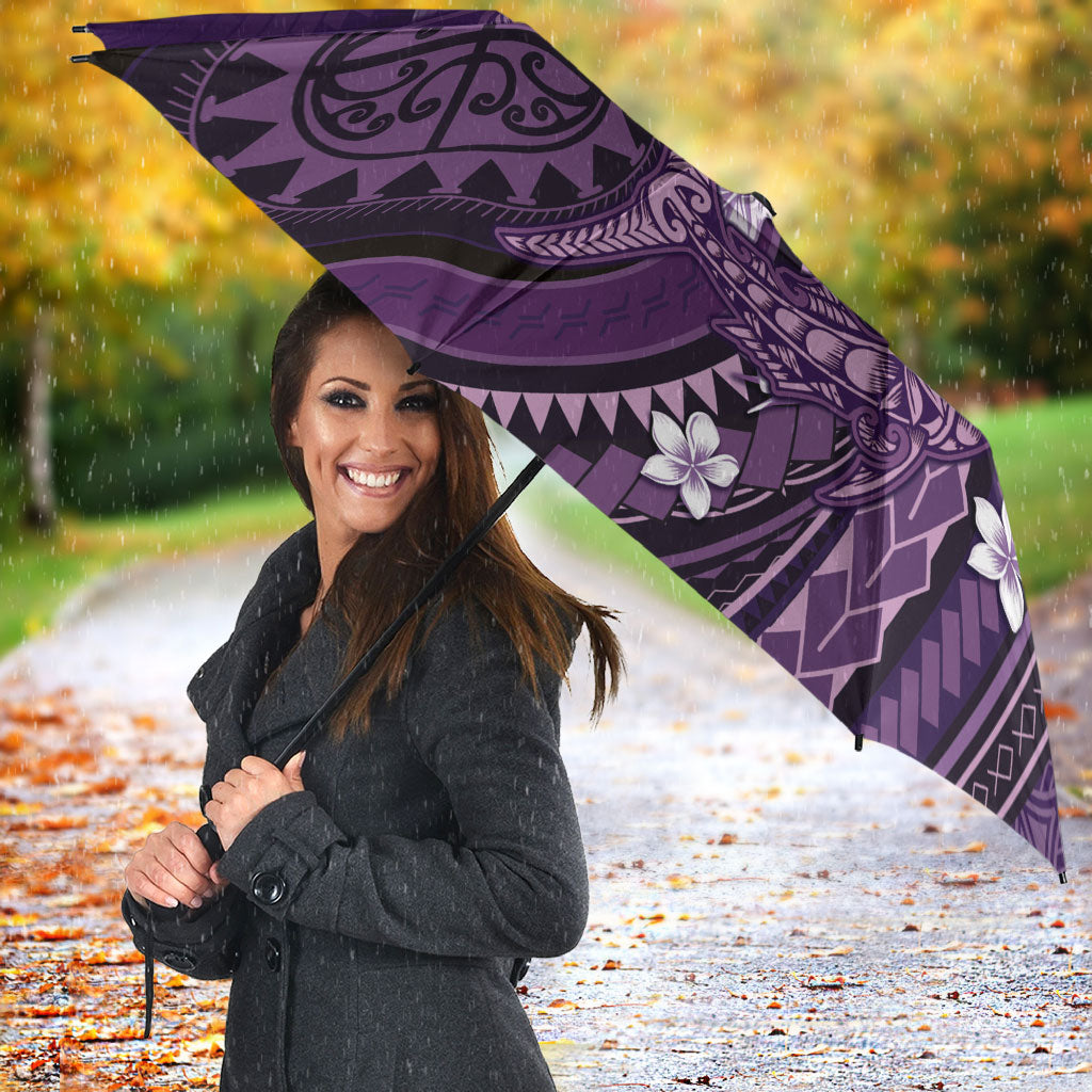 Samoa Tatau Marlin Umbrella With Siapo Motifs Violet