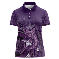 Samoa Tatau Marlin Women Polo Shirt With Siapo Motifs Violet