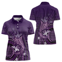 Samoa Tatau Marlin Women Polo Shirt With Siapo Motifs Violet