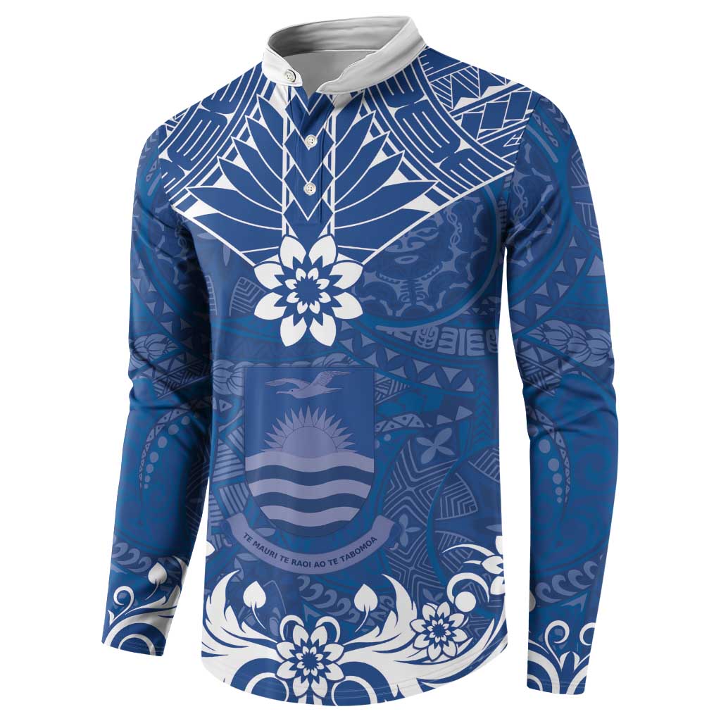 Wikin te Taetae ni Kiribati Button Sweatshirt Pacific Tapa Pattern LT05 - Polynesian Pride