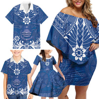 Wikin te Taetae ni Kiribati Family Matching Off Shoulder Short Dress and Hawaiian Shirt Pacific Tapa Pattern LT05 - Polynesian Pride