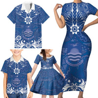 Wikin te Taetae ni Kiribati Family Matching Short Sleeve Bodycon Dress and Hawaiian Shirt Pacific Tapa Pattern LT05 - Polynesian Pride