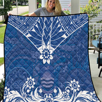 Wikin te Taetae ni Kiribati Quilt Pacific Tapa Pattern LT05 Blue - Polynesian Pride