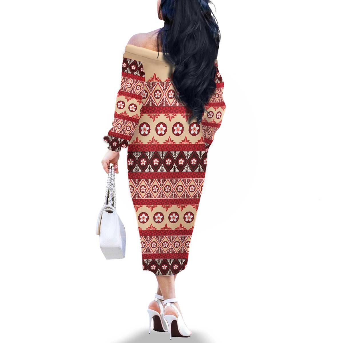 Tonga Language Week Family Matching Off The Shoulder Long Sleeve Dress and Hawaiian Shirt Lea Faka-Tonga Everyday - Polynesian Pride
