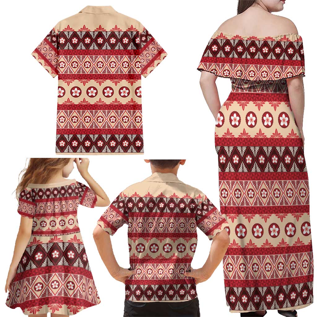 Tonga Language Week Family Matching Off Shoulder Maxi Dress and Hawaiian Shirt Lea Faka-Tonga Everyday - Polynesian Pride
