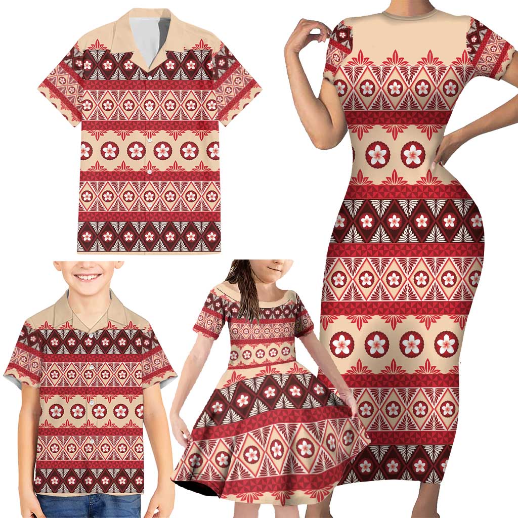 Tonga Language Week Family Matching Short Sleeve Bodycon Dress and Hawaiian Shirt Lea Faka-Tonga Everyday - Polynesian Pride