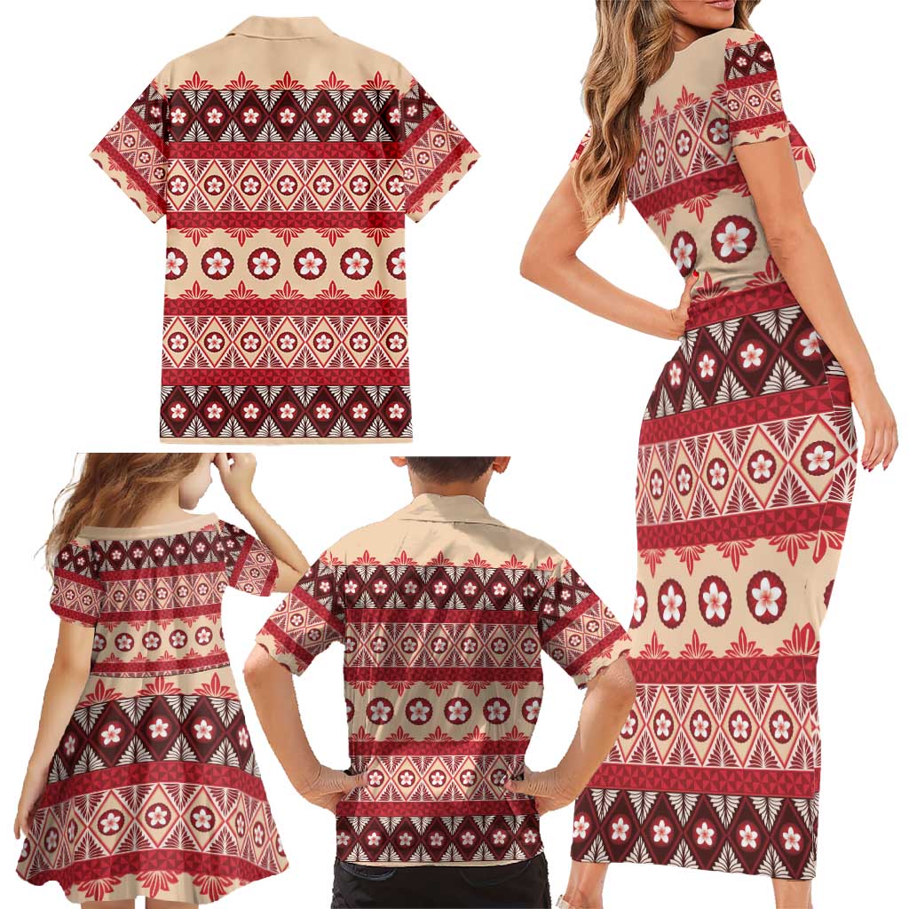 Tonga Language Week Family Matching Short Sleeve Bodycon Dress and Hawaiian Shirt Lea Faka-Tonga Everyday - Polynesian Pride