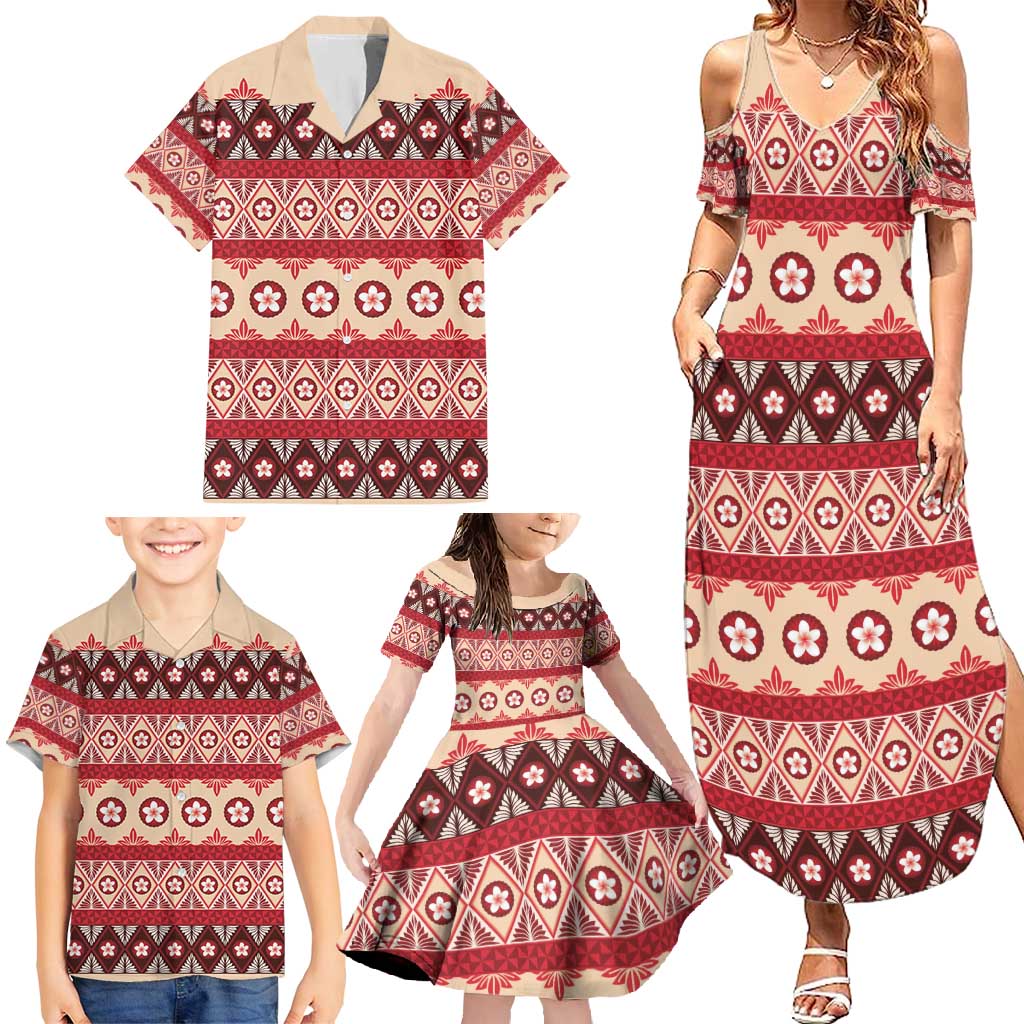 Tonga Language Week Family Matching Summer Maxi Dress and Hawaiian Shirt Lea Faka-Tonga Everyday - Polynesian Pride