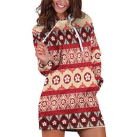 Tonga Language Week Hoodie Dress Lea Faka-Tonga Everyday LT05 Beige - Polynesian Pride