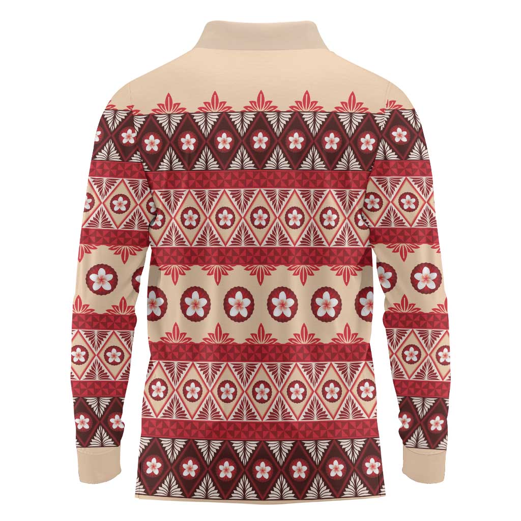 Tonga Language Week Long Sleeve Polo Shirt Lea Faka-Tonga Everyday - Polynesian Pride