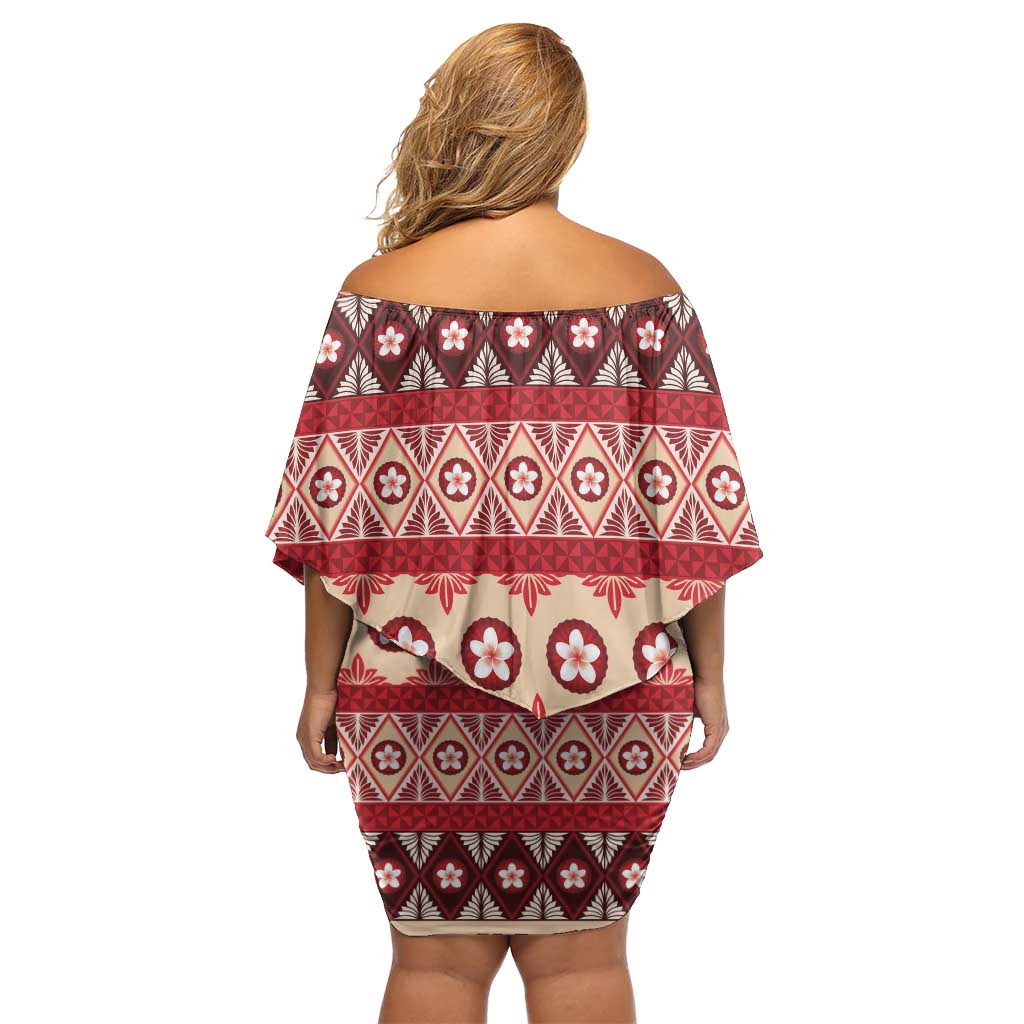 Tonga Language Week Off Shoulder Short Dress Lea Faka-Tonga Everyday LT05 - Polynesian Pride
