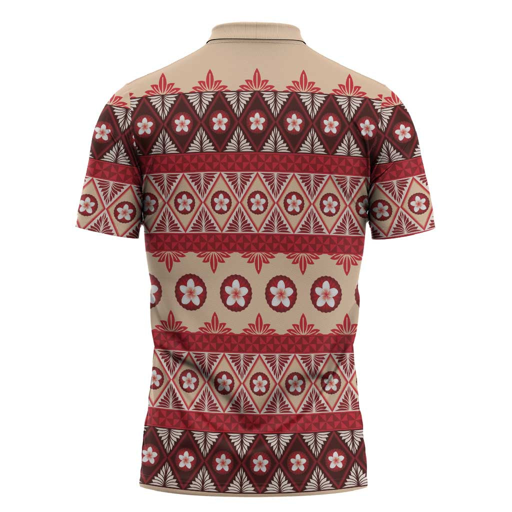 Tonga Language Week Zipper Polo Shirt Lea Faka-Tonga Everyday - Polynesian Pride