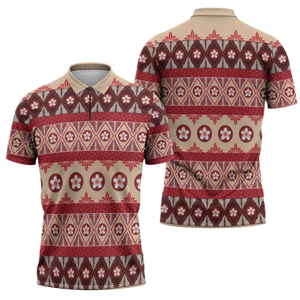 Tonga Language Week Zipper Polo Shirt Lea Faka-Tonga Everyday - Polynesian Pride