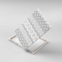 Tonga White Sunday Canvas Wall Art Tongan Ngatu Siale Pattern - Polynesian Pride