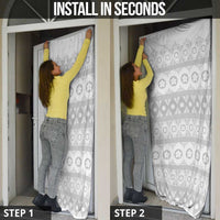 Tonga White Sunday Door Cover Tongan Ngatu Siale Pattern - Polynesian Pride