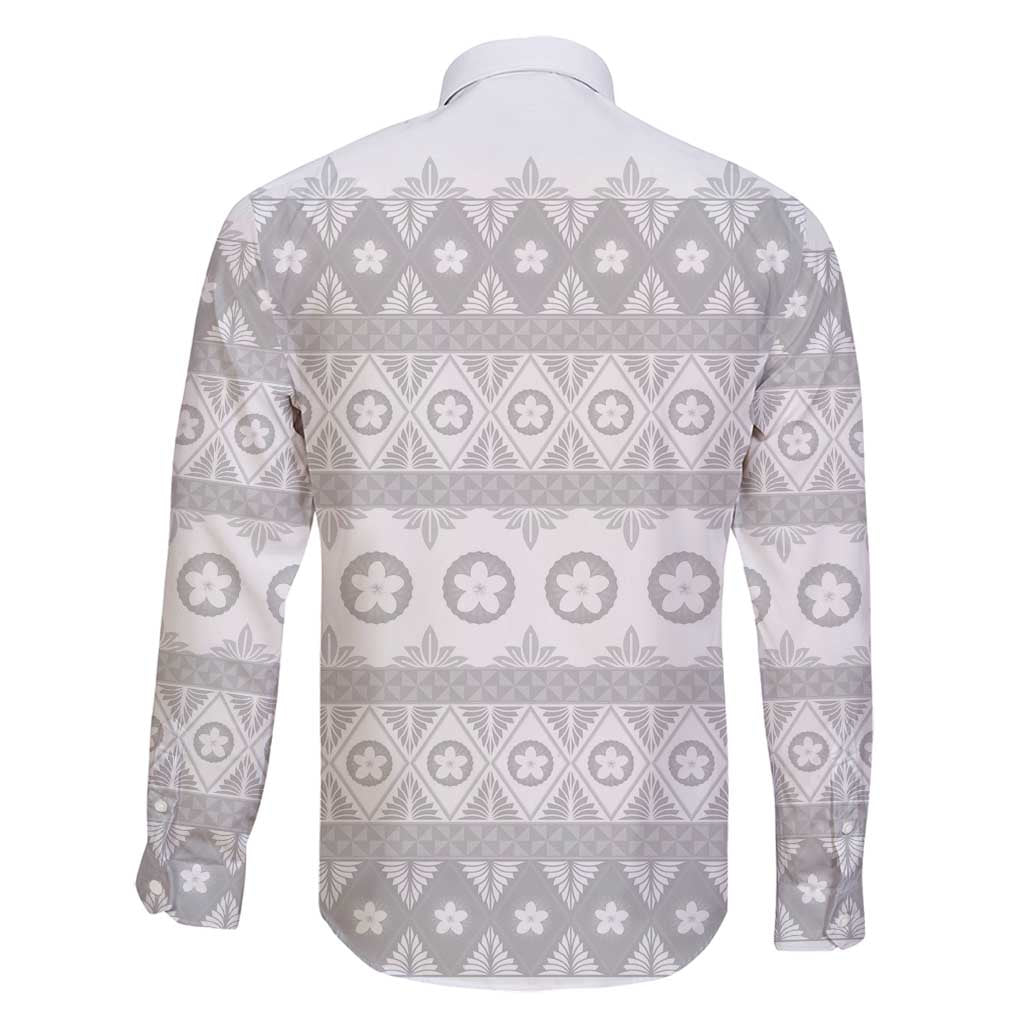 Tonga White Sunday Family Matching Puletasi and Hawaiian Shirt Tongan Ngatu Siale Pattern - Polynesian Pride