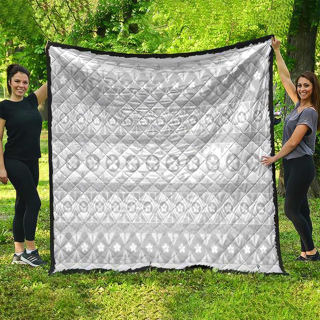 Tonga White Sunday Quilt Tongan Ngatu Siale Pattern - Polynesian Pride