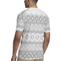 Tonga White Sunday Rugby Jersey Tongan Ngatu Siale Pattern - Polynesian Pride