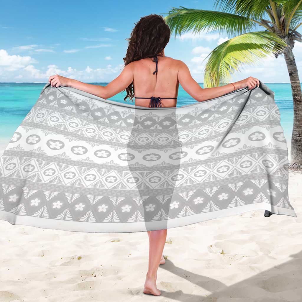 Tonga White Sunday Sarong Tongan Ngatu Siale Pattern - Polynesian Pride