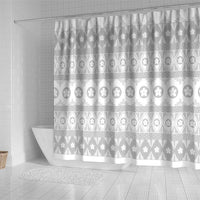 Tonga White Sunday Shower Curtain Tongan Ngatu Siale Pattern - Polynesian Pride