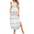 Tonga White Sunday Summer Maxi Dress Tongan Ngatu Siale Pattern - Polynesian Pride