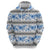 Samoa White Sunday Hoodie Samoan Tapa Blue Hibiscus - Polynesian Pride