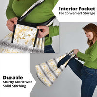 Samoa White Sunday Grocery Bag Samoan Tapa Yellow Hibiscus - Polynesian Pride