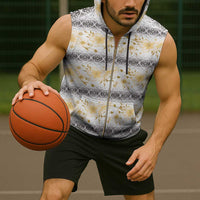 Samoa White Sunday Sleeveless Zip Hoodie Samoan Tapa Yellow Hibiscus - Polynesian Pride