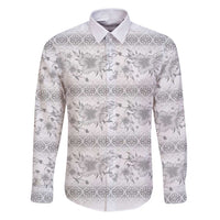 Samoa White Sunday Family Matching Puletasi and Hawaiian Shirt Samoan Tapa White Hibiscus - Polynesian Pride