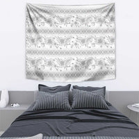 Samoa White Sunday Tapestry Samoan Tapa White Hibiscus - Polynesian Pride