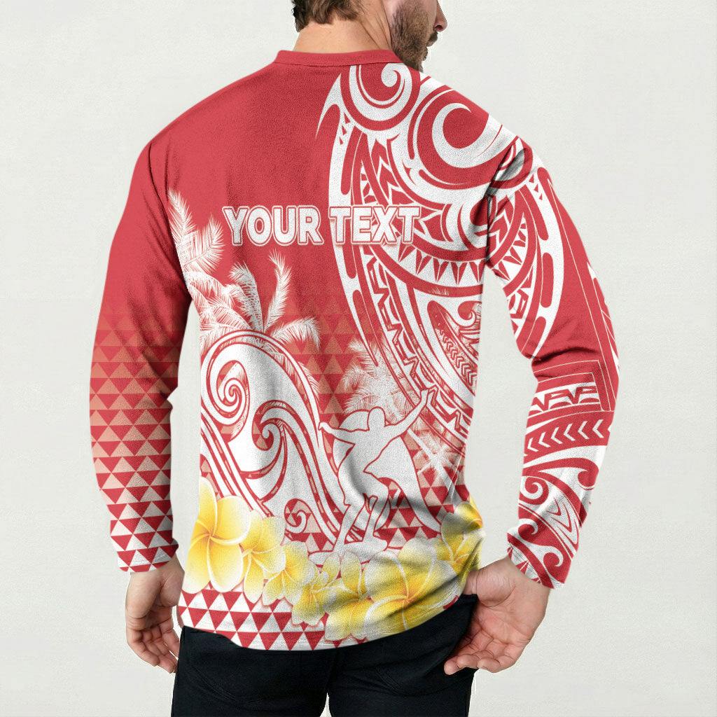 Personalised Tahiti Surfing Button Sweatshirt Polynesian Style LT05 - Polynesian Pride
